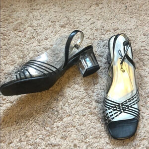 Clear Trendy Stone Heels